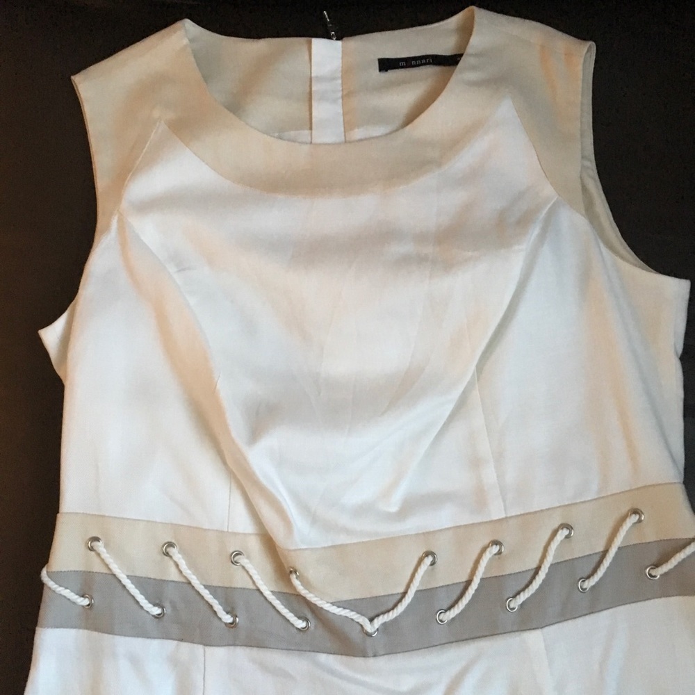 New Monnari White and Tan Women Dress 8 M